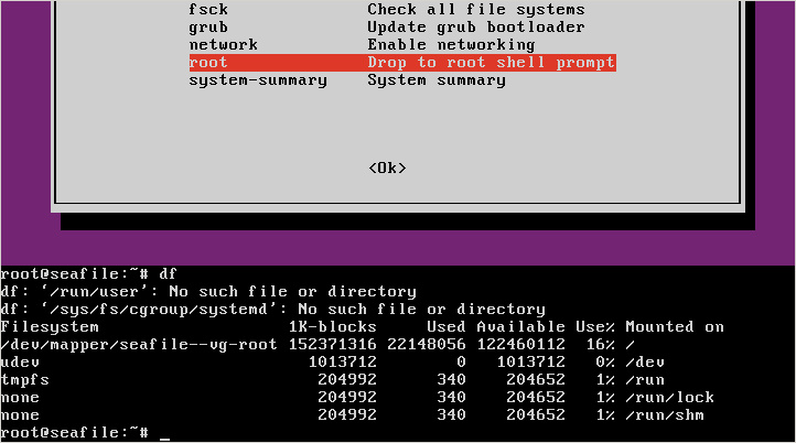 Drop to root shell prompt