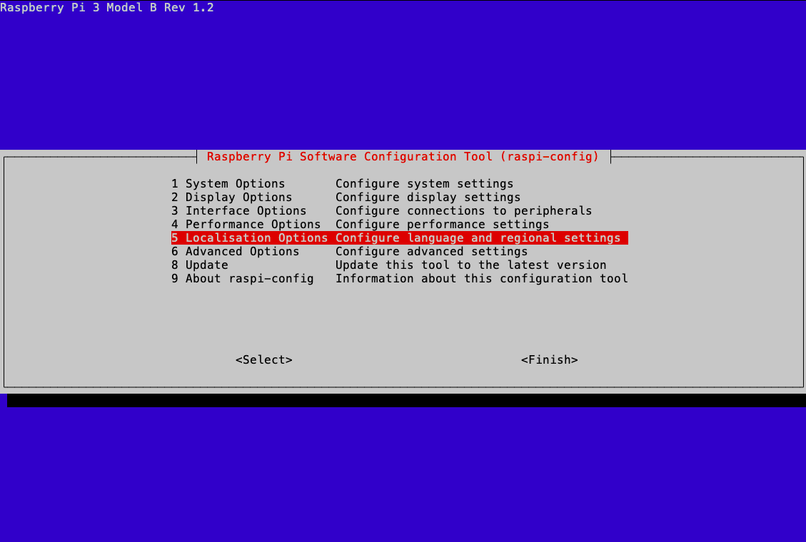 sudo raspi-config